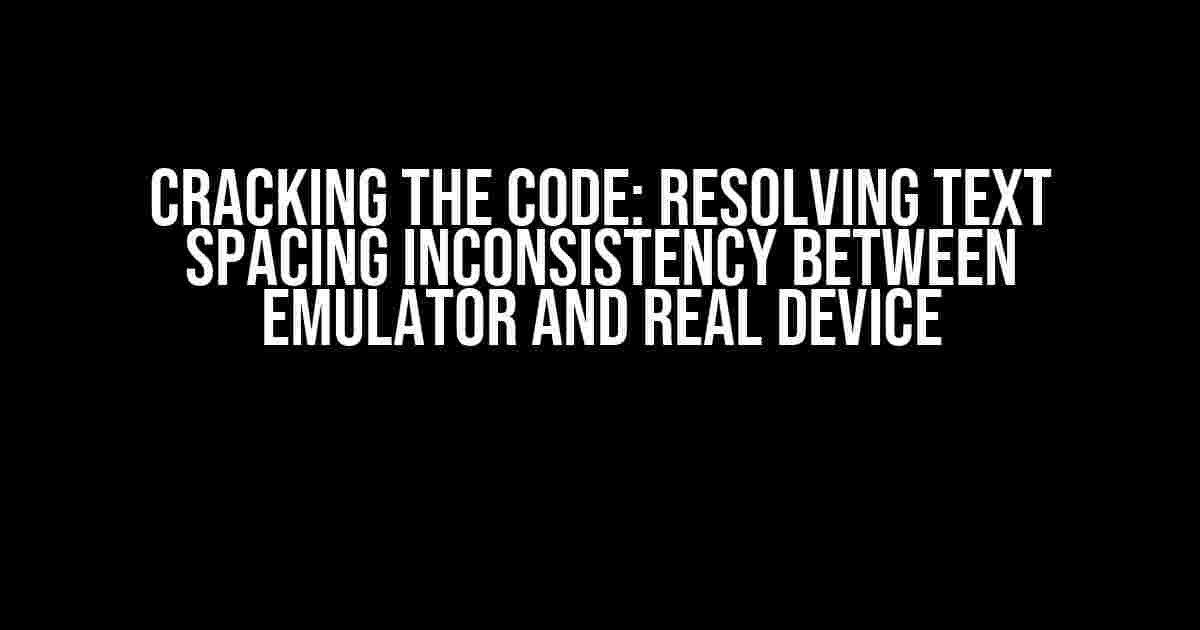 Cracking the Code: Resolving Text Spacing Inconsistency Between Emulator and Real Device