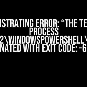 The Frustrating Error: “The terminal process ‘C:WindowsSystem32WindowsPowerShellv1.0powershell.exe’ terminated with exit code: -65536”